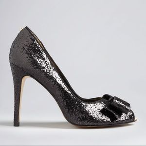 Ted Baker Morni Black Glitter Bow Pump